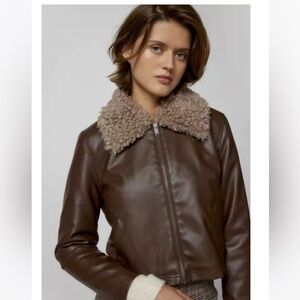 Urban Outfitters Wednesday Faux Leather Aviator Jacket